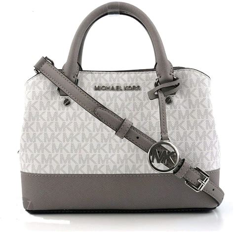 michael kors white grey logo bag|Michael Kors close out totes.